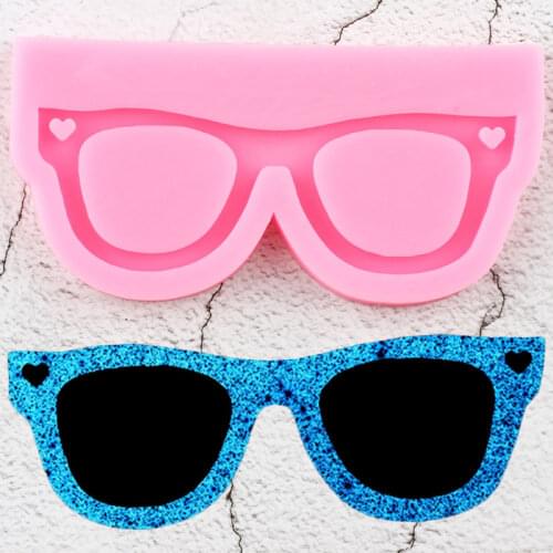 Glasses Silicone Molds Keychains Epoxy Resin Mold Baby Party Cupcake Topper Fondant Cake Decorating Tools Candy Chocolate Moulds