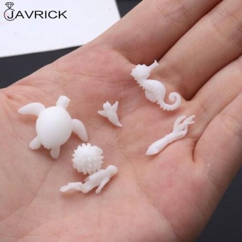 6Pcs Silicone Mini Marine Organism Modeling Turtle Squid Resin Mold Fillers Beach Theme Jewelry Fillings Jewelry Making