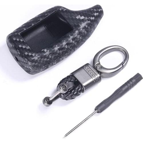 Silica Gel 4Button Carbon Silicone Key Case Cover for Magicar M5 Two Way Car Alarm Control