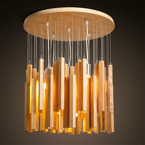 Modern Vintage LED Art Designer Pendant Lights Living Room Dining Room Hall Wooden Lamps Bar Clothing Shop Study Decor Fixtures