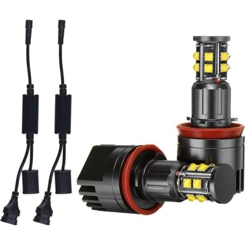 2x 120W H8 LED Angel Eyes Fog Light Halo Ring Headlight Canbus for BMW E60 E61 E63 X5 E70 X6 E71 E90 E91 E92 E93 M3 E89 E82 E87