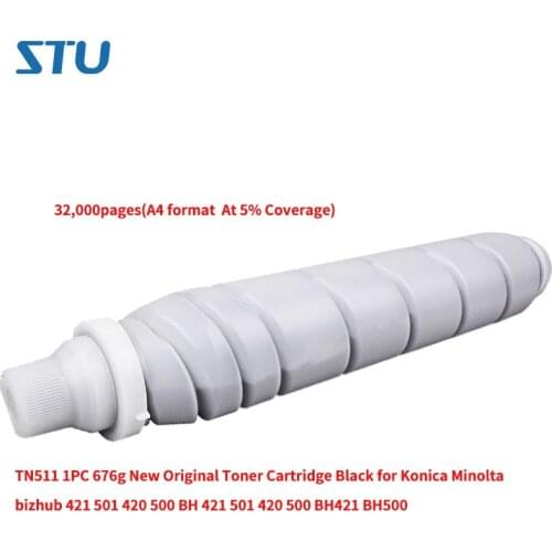 TN511 1PC 676g New Original Toner Cartridge Black for Konica Minolta bizhub 421 501 420 500 BH 421 501 420 500 BH421 BH500