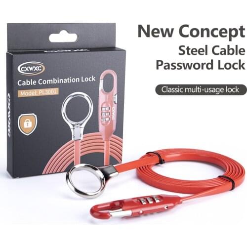 1.8M Bicycle Anti-theft Steel Cable Lock Mountain Road Bike Security Password Lock Outdoor Ultralight Cycling Wire Code Lock