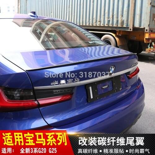 For BMW G20 Spoiler Carbon Fiber Material M Performance 2018 - UP 320i 320D NEW 3 Series G20 G28 Carbon Fiber Rear Trunk Wings