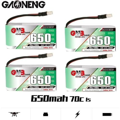 1-5PCS Gaoneng GNB 1S HV Lipo battery 650mah 3.7V 70C/140C Molex 51005 Plug for Micro Four Axis FPV Drone Helicopter RC Drone