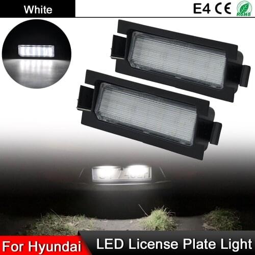 1 Pair For Hyundai i30 Accent Elantra GT Hatchback For KIA PRO Cee'd High Brightness White LED Number License Plate Light