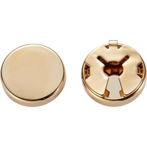 1 Pair Brass Round Cuff Button Cover Cuff Links for Mens Wedding Formal Shirt