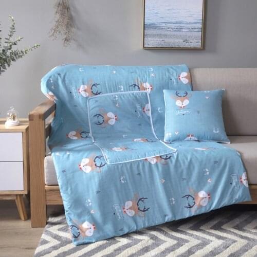 2 In 1 Autumn/Winter Foldable Cushion Blanket Patchwork Quilt Blanket Car Seat Cushion Sofa Office Nap Pillow For Chairs Back