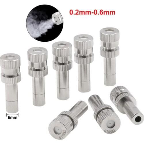 20pcs/set Low Pressure Misting Nozzles 0.2-0.6mm Fog Mist Spray Nozzle 6mm Connector Garden Water Irrigation Sprinkler Fittings
