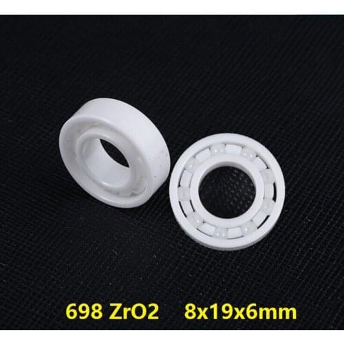 5pcs/10pcs 698 ZrO2 full Ceramic bearing 8x19x6 mm Zirconia ceramic deep groove ball bearing 8*19*6mm for fishing reel