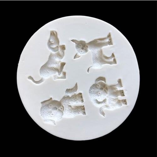 7*0.8CM DIY Sugar Craft Cake Vintage Cute Dog Silicone Mold Fondant Mold Cake Decorating Tools Gum Paste Mold