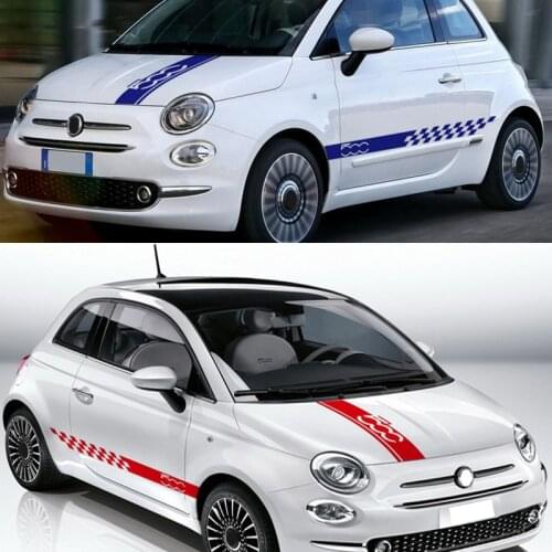 Car Hood Sticker Set Body Door Side Skirt Stripes For Fiat 500 Auto DIY Racing Sport Decoration Vinyl Film Styling Accessories
