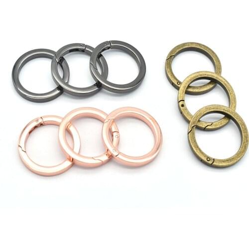 33mm Bronze Round O Ring Gate Spring Snap Hook Gate O Ring Metal Snap Clasp Webbing Hook Bag Clasp Spring Buckle for Purse Bag