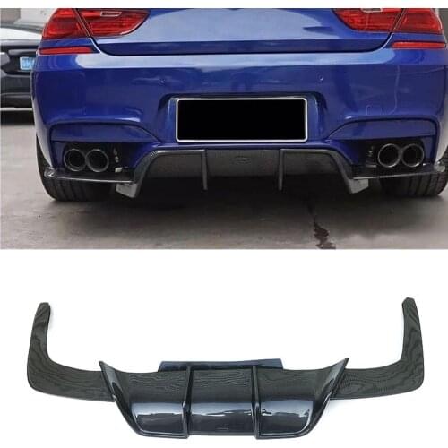 For BMW F06 F12 F13 M6 2013-2018 Carbon Fiber Refit Car Exterior Back Exhaust Splitter Chin Rear Bumper Spoiler Diffuser Lip