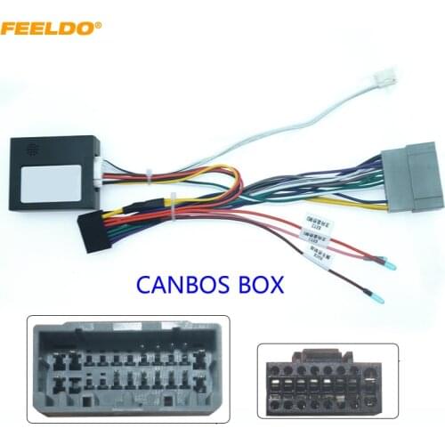 FEELDO Car Audio 16PIN Android Power Cable Adapter With Canbus Box For Jeep Compass 07~09 Radio Wiring Harness #CA6553