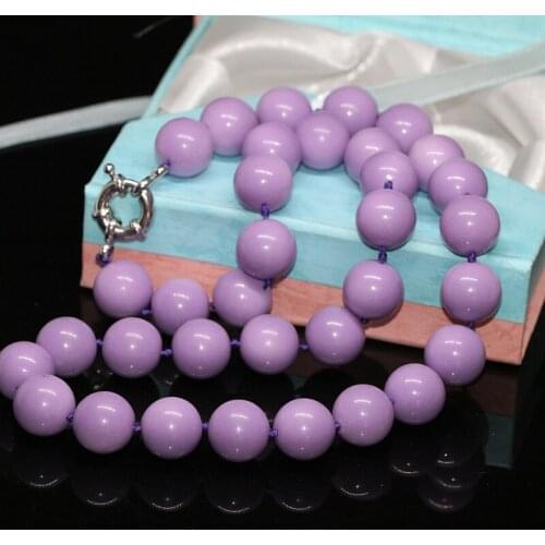 Violet shell baking paint glass round beads 8mm 10mm 12mm 14mm free shipping fashion necklace for women jewelry 18inch B636