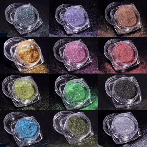 Holographics Nail Powder Colorful Glitter Sequins Gel Polish Flakes Nails Art Decoration For Manicure Pigment Color Change UV