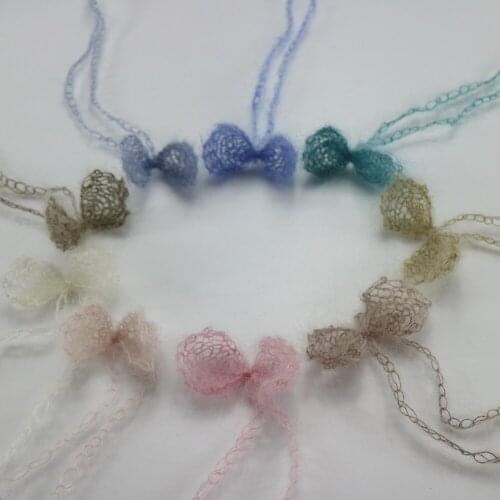 5pcs/lot) Handmade Baby Headwear Bowknot Newborn Headband Mix Color Mohair Headband Hair Accessories Newborn Photography Props