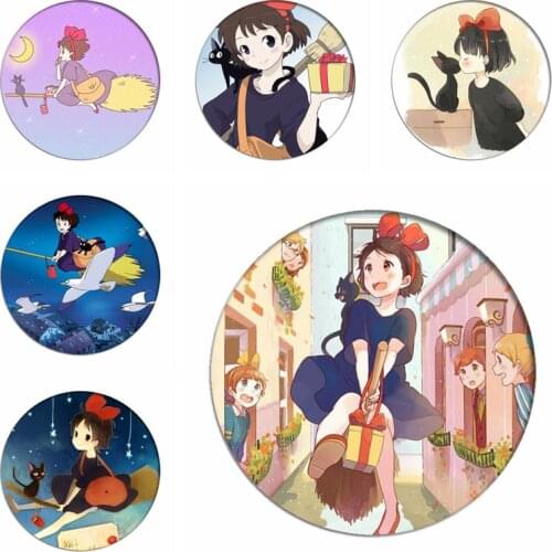 Kikis Delivery Service Backpack Badges Japan Anime Magic Kiki Cute Brooch Pins Collection Toys Clothes Bags Breastpin