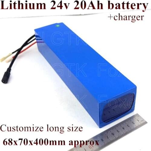 Customize 24v 20Ah lithium battery super power li-ion battery 24v 20ah liion battery pack 24v 250w 350w 500w motor +2A charger