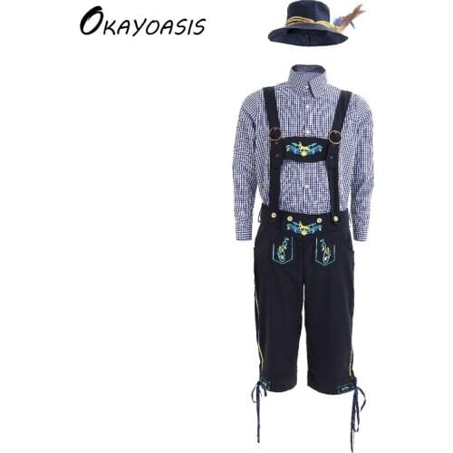 OKAYOASIS Free Shipping Mens Oktoberfest Bavarian German Beer Costume