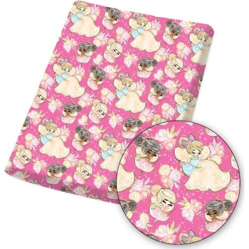 Polyester Cotton Fabric Elves Printed Cloth Sheets DIY Patchwork Apparel Sewing Mask Bag Making Material Home Textile 45*145cm