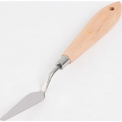 Durable Palette Knife Painting Stainless Steel Spatula Oil Paint Metal Knives Wood Handle for Professional Artists