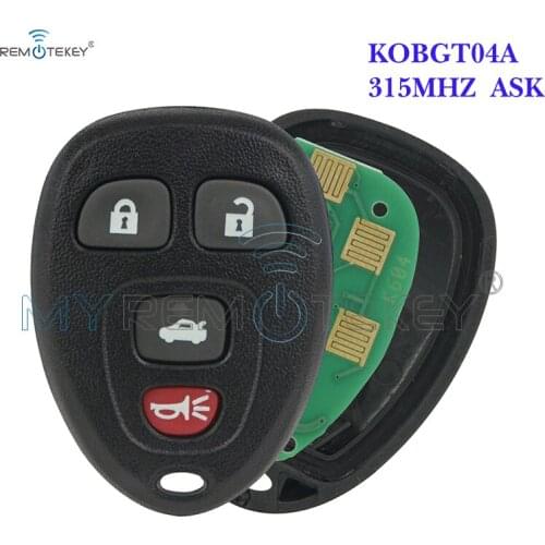 Remtekey KOBGT04A smart key 4 button 315Mhz for Chevrolet Buick Pontiac 2005 2006 2007 2008 2009 2010 2011 2012