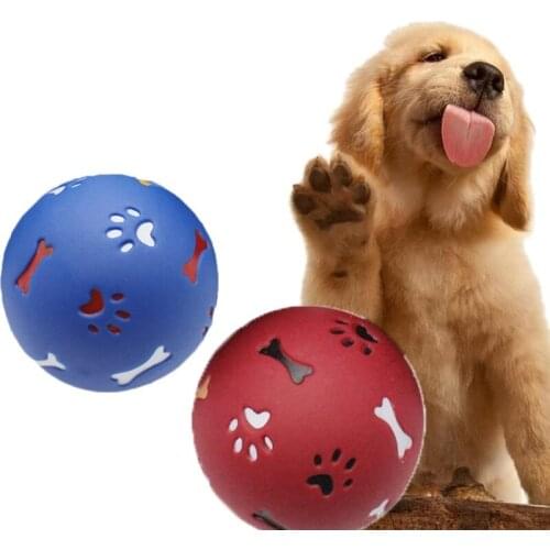 Dog Training Ball Pet Toy Chewing Teether Rubber Bite Resistant Squeeze Toys Puppy Cat Interactive Balls Rubber Teething Toy