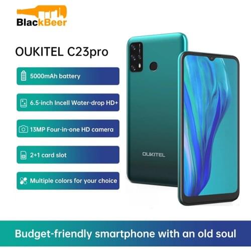 Oukitel C23 pro AndroiOukitel C23 pro Android 10 6.5 Inch Mobile Phone Octa Core 4G Smartphone 13MP Rear Camera 4G+64G Cellphone