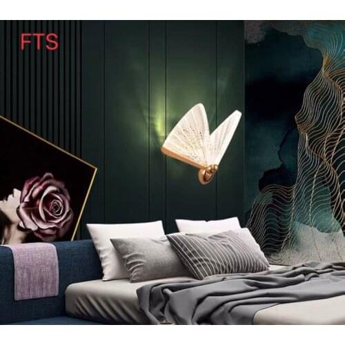 Modern creative wall light bedroom bedside lamp living room aisle corridor background wall butterfly wall lamps
