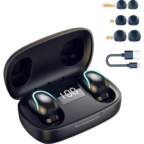 Touch Control With Charging Base Waterproof Sports Earphone Noise Cancelling Ergonomic Music Bluetooth 5.0 Wireless Earbuds
