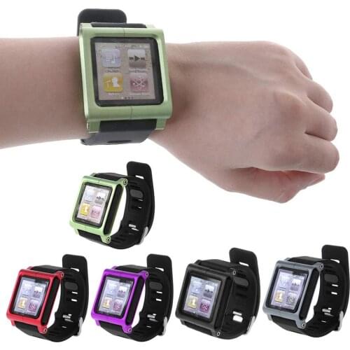 Smart Aluminum Metal Wrist Strap Watch Band for Apple iPod Nano 6 6th Cover Case