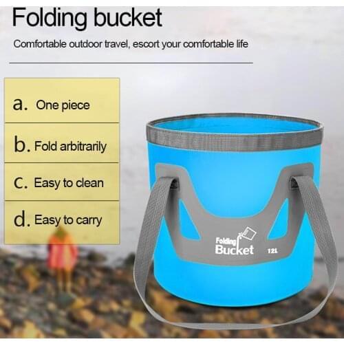 12L 20L Waterproof Water Bags Fishing Folding Bucket Outdoor Portable Bucket Water Container Storage Carrier Bag Fishing Camping