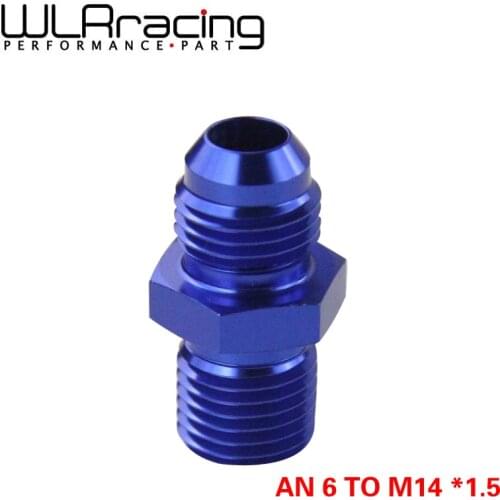 WLR RACING - BLUE Male 6AN 6 An Flare to M14x1.5(mm) Metric straight fitting AN 6 To M14 *1.5 Port.Adapter WLR-SL816-06-143-011