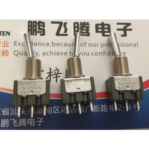 1PCS Japan NKK M-2012 M2012ES1W01 toggle switch 3 feet 2 gears shaking head rocker toggle switch 6A125VAC flat handle