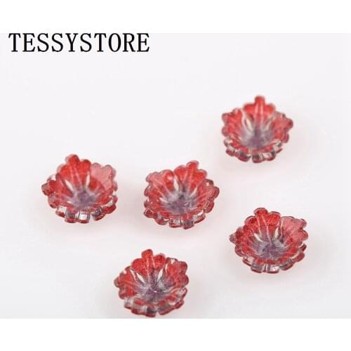 10pcs/lot Nail Art Acrylic Acetate Beads Non-porous Small Flower Shape Beads For Jewelry Making Hairpin DIY Handmade Accessories