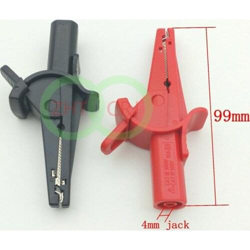 20pcs 10A 1000V Alligator Clip Copper For Multimeter Pen 4mm Banana adapter wholesale