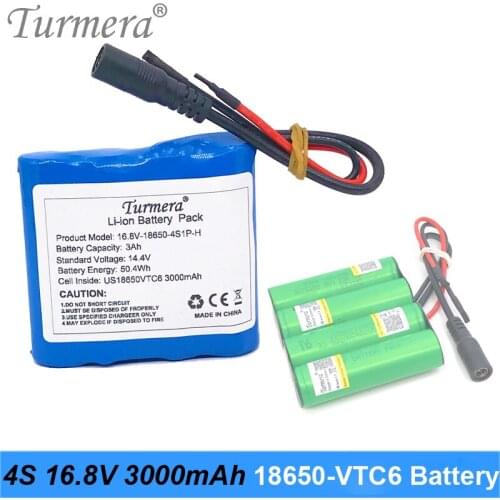4S 16. 8V 14.4V 3000mAh Reachargeable Lithium Battery Pack US18650VTC6 3000mAh 30A Battery Cell with 4S 40A BMS for Screwdriver