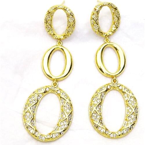 5 Pairs O shape Drop Earrings Hollow Drop earrings Gold color earrings Gift for women jewelry 8350