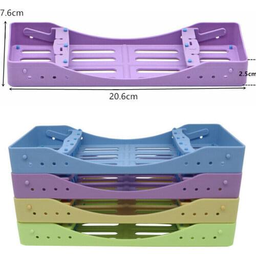 5Pcs Plastic Disinfection Dental Sterilization Rack Surgical Storage Instrument Box Placement Cassette 4Colors