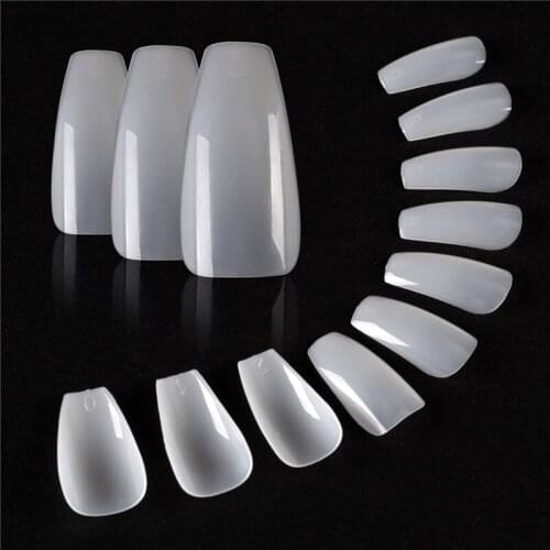 600pcs Coffin Fake Nails Art White/Clear/Natural Ballerina/Stiletto Shape False Nails Detachable Nails Full Cover Nail Art Tips