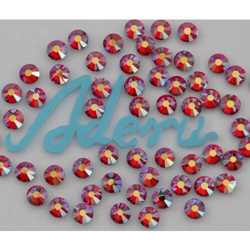 Aderu light siam AB 805 super shiny lead free crystal hot fix rhinestone for nail art ornament garment shoe scarf decoration