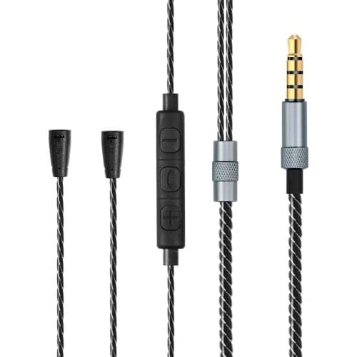 Earphone Audio Cable For Sennheiser IE8 IE80 IE800 headphone With Microphone Replacement Cable For Sennheiser IE80 IE8 With MIC
