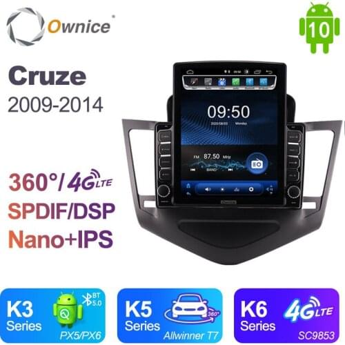 For Chevrolet Cruze 2009 - 2014 Android 10.0 Ownice Autoradio 2 Din Car Radio Auto GPS Navigation Multimedia DSP 360 Panorama