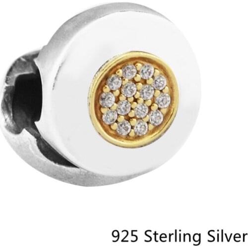 CKK 925 Sterling Silver 14K Gold Signature Clip Charms Original Beads Jewelry Making Fits For Bracelets