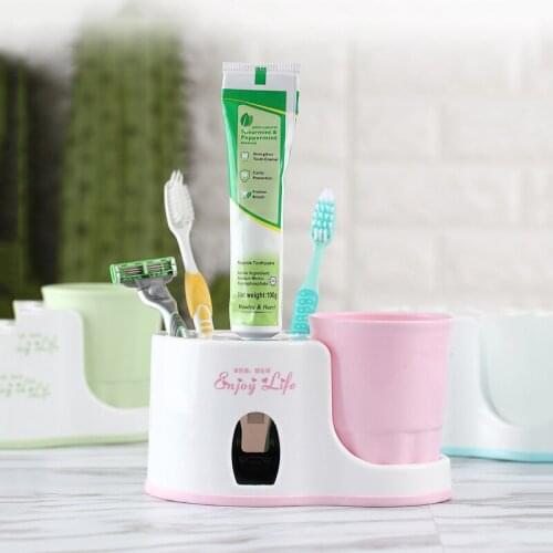 XUNZHE Bathroom Toothbrush Holder Automatic Toothpaste Squeezer Tube Squeezer Multifunction Wash Set Squeezer For Pasta
