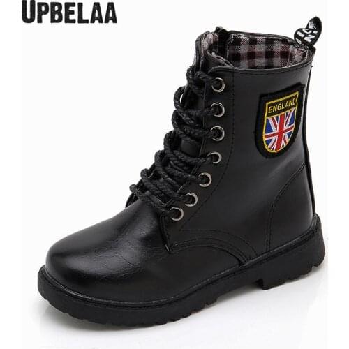 Kids Boots Martin Shoes For Girls High Boots Autumn Winter Fashion Non-slip High Boots Boys Trainers Black Casual Children Shoes