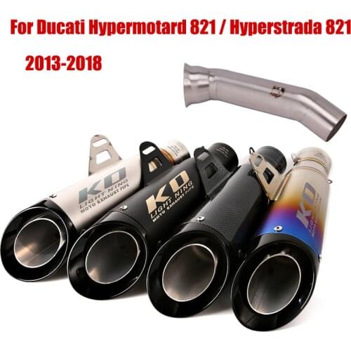 For Ducati Hypermotard 821 Hyperstrada 821 2013-2018 Mid Link Pipe Escape Connecting Tube Exhaust Tips Muffler 51mm Slip On
