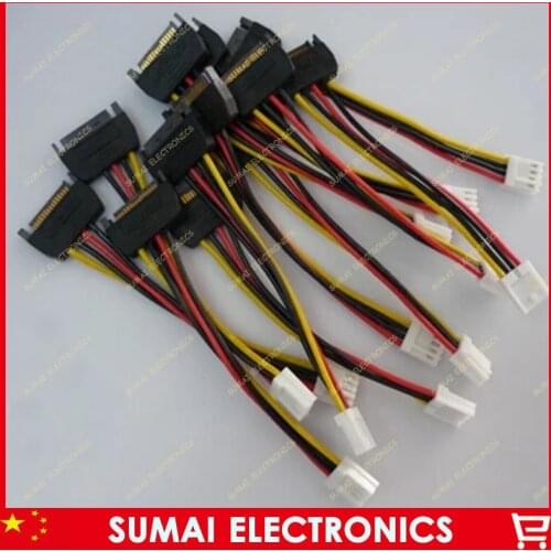 100pcs 15Pin SATA Male to 4Pin FDD Floppy Female Power Cable Lead PC diy